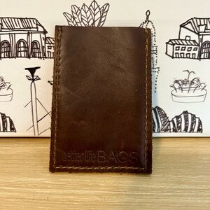 Genuine brown leather card wallet from Better Life Bags. Never used.